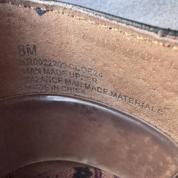 Korks Theodore Monk Shoes Womens Size 8 Black Strap Buckle Block Heel Wingtip - Picture 10 of 10